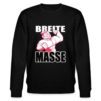 Bodybuilding Fitness Ich bin die breite Masse - Stanley/Stella Unisex Bio-Sweatshirt CHANGER  - Schwarz - Vorne - Nik (191cm) & Marisol (170cm)