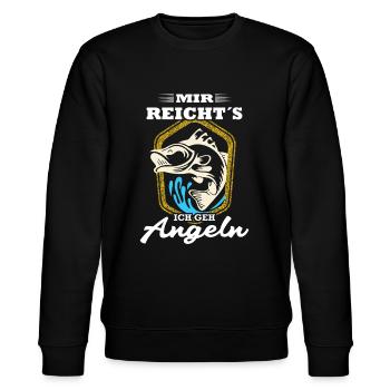 Mir reichts Ich geh angeln Vintage - Stanley/Stella Unisex Bio-Sweatshirt CHANGER  - Schwarz - Vorne - Nik (191cm) & Marisol (170cm)