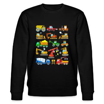 Baustelle Bagger Bauarbeiter Baufahrzeuge - Stanley/Stella Unisex Bio-Sweatshirt CHANGER  - Schwarz - Vorne - Nik (191cm) & Marisol (170cm)