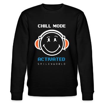 SmileyWorld Chill Mode Activated - Sweat bio CHANGER Stanley/Stella Unisexe - noir - Devant - Nik (191cm) & Marisol (170cm)