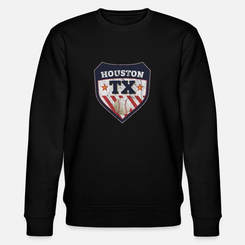 Houston Texas Baseball Gift - Stanley/Stella CHANGER Unisex Organic Sweatshirt - black