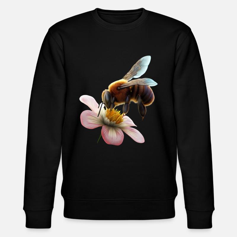 Biene auf Blume - Stanley/Stella Unisex Bio-Sweatshirt CHANGER  - Schwarz