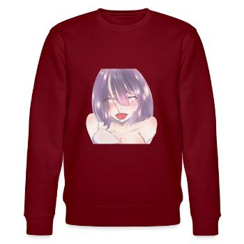 Anime Girl Japanese Aesthetic anime Otaku - Stanley/Stella CHANGER Unisex Organic Sweatshirt - burgundy - Front - Nik (191cm) & Marisol (170cm)