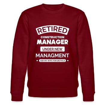 Retired site manager - Stanley/Stella CHANGER Unisex Organic Sweatshirt - burgundy - Front - Nik (191cm) & Marisol (170cm)