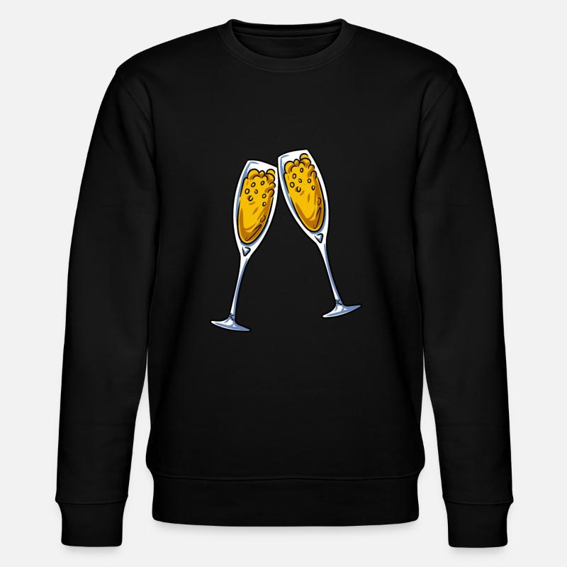 Neujahr Sektgläser Sekt - Stanley/Stella Unisex Bio-Sweatshirt CHANGER  - Schwarz