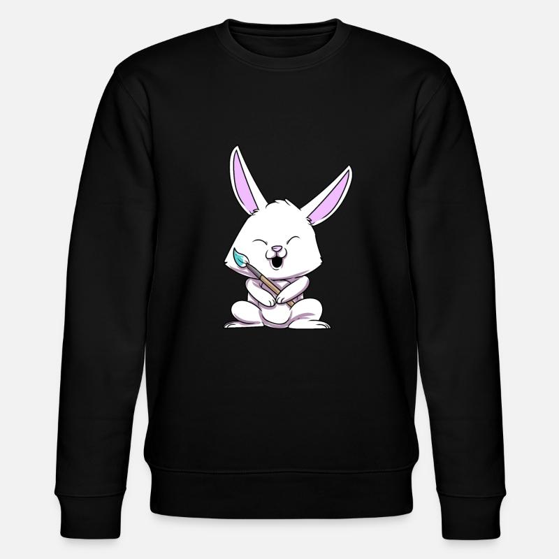 Osterhase Ostern Hase - Stanley/Stella Unisex Bio-Sweatshirt CHANGER  - Schwarz