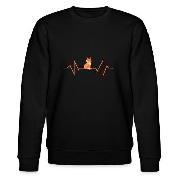 Fuchs Waldtiere - Stanley/Stella Unisex Bio-Sweatshirt CHANGER  - Schwarz - Vorne - Nik (191cm) & Marisol (170cm)