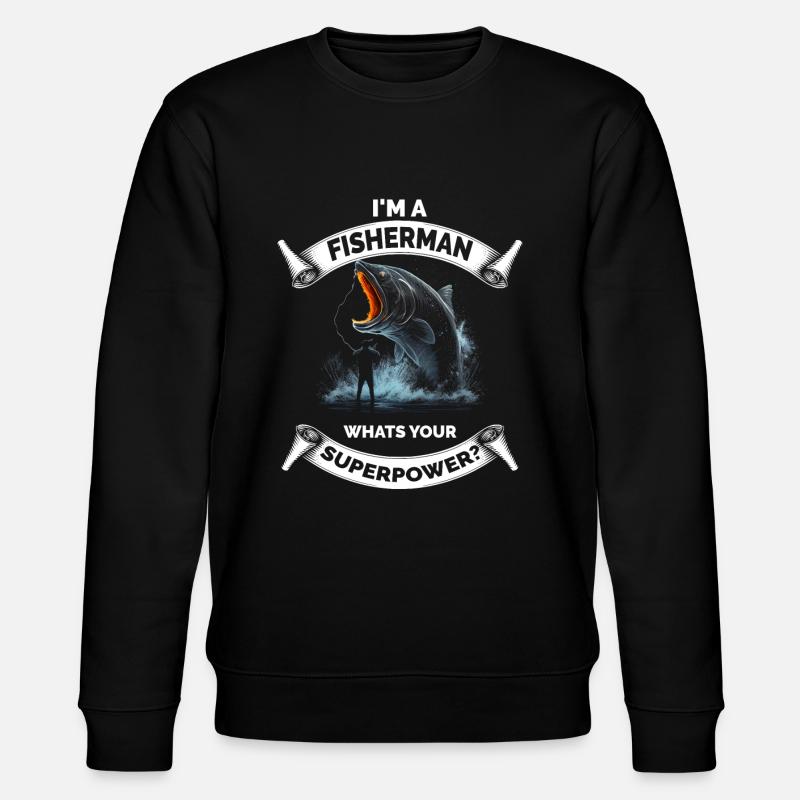 Pêche rétro drôle - Sweat bio CHANGER Stanley/Stella Unisexe - noir