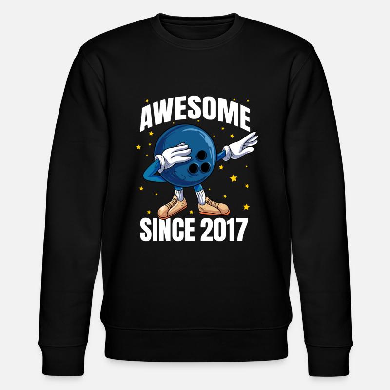 Fantastisk siden 2017 - 6. bowling fødselsdag - Stanley/Stella økologisk unisex-sweatshirt CHANGER - sort