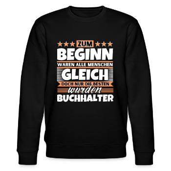 Zum Beginn gleich die besten wurden Zum Beginn gle - Stanley/Stella Unisex Bio-Sweatshirt CHANGER  - Schwarz - Vorne - Nik (191cm) & Marisol (170cm)