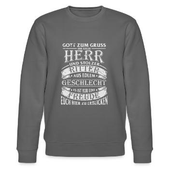 Mittelalter Gruß - Stanley/Stella Unisex Bio-Sweatshirt CHANGER  - Burgunderrot - Vorne - Nik (191cm) & Marisol (170cm)