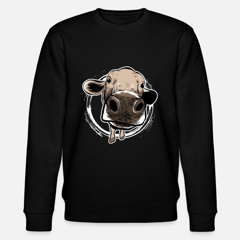 lustige Kuh - Stanley/Stella Unisex Bio-Sweatshirt CHANGER  - Schwarz