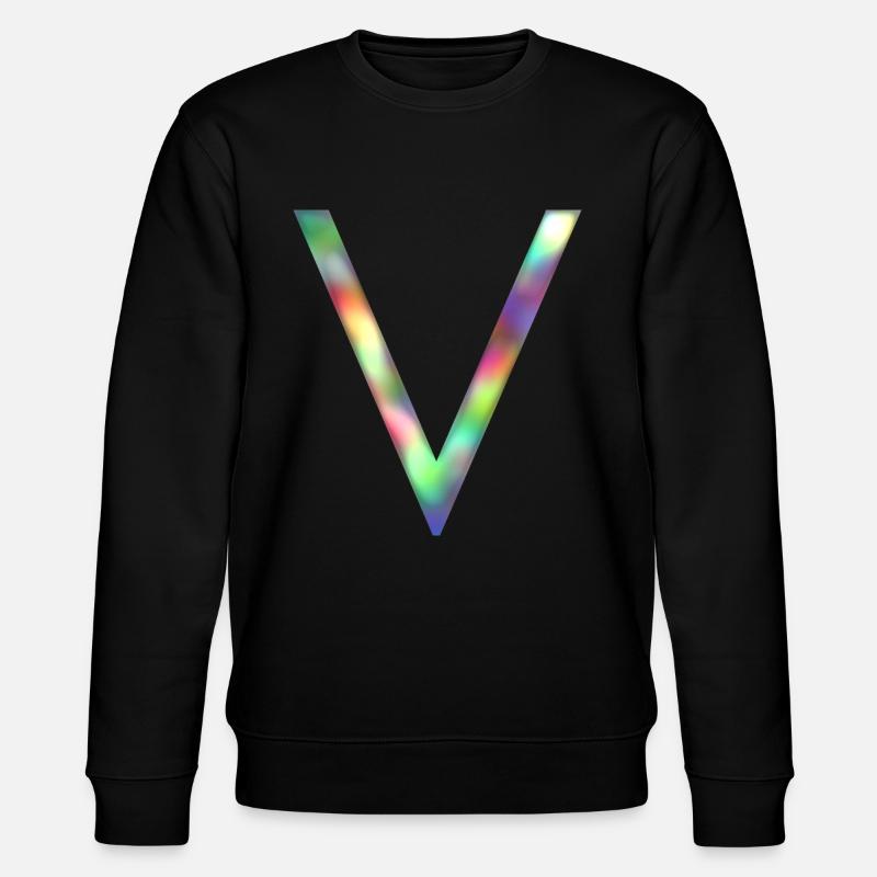 V - Buchstabe INITIALE - Stanley/Stella Unisex Bio-Sweatshirt CHANGER  - Schwarz