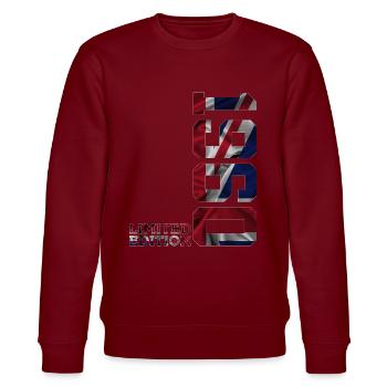 ÉDITION LIMITÉE ANGLETERRE 1960 ROYAUME-UNI 66E ANNIVERSAIRE - Sweat bio CHANGER Stanley/Stella Unisexe - bordeaux - Devant - Nik (191cm) & Marisol (170cm)