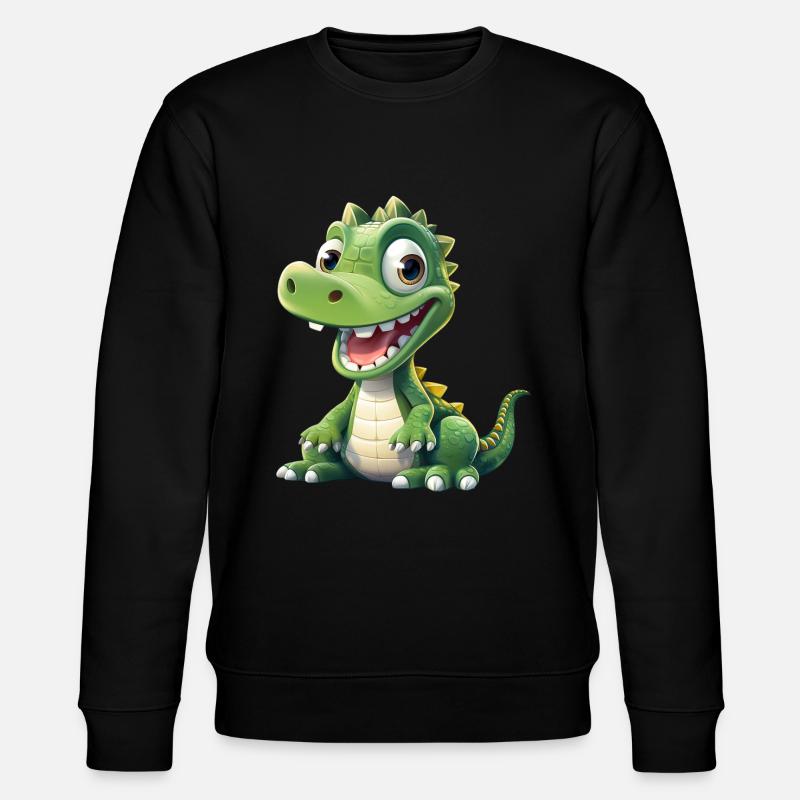 Baby Krokodil Alligator - Stanley/Stella Unisex Bio-Sweatshirt CHANGER  - Schwarz