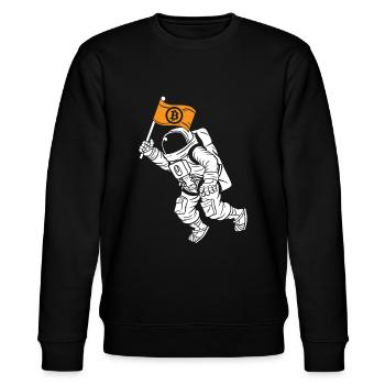 Bitcoin Astronaut | Bitcoin to the Moon Bitcoin - Stanley/Stella Unisex Bio-Sweatshirt CHANGER  - Schwarz - Vorne - Nik (191cm) & Marisol (170cm)