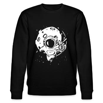 Bitcoin Astronaut Bitcoin to the Moon Bitcoin - Stanley/Stella Unisex Bio-Sweatshirt CHANGER  - Schwarz - Vorne - Nik (191cm) & Marisol (170cm)