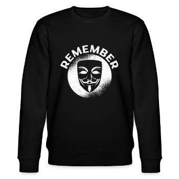 Remember Bonfire Night | Guy Fawkes Maske - Stanley/Stella Unisex Bio-Sweatshirt CHANGER  - Schwarz - Vorne - Nik (191cm) & Marisol (170cm)