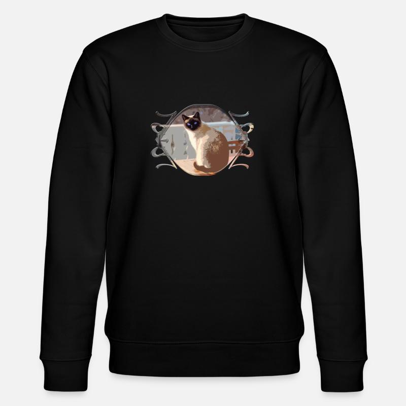 Katze, Katzen, cat - Stanley/Stella Unisex Bio-Sweatshirt CHANGER  - Schwarz