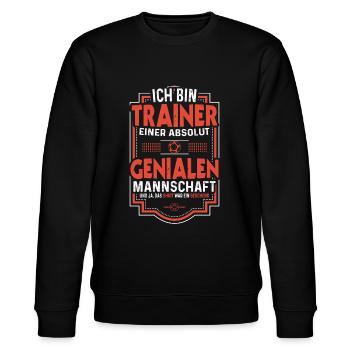Handballer Coach Lustiges Handball Trainer - Stanley/Stella Unisex Bio-Sweatshirt CHANGER  - Schwarz - Vorne - Nik (191cm) & Marisol (170cm)
