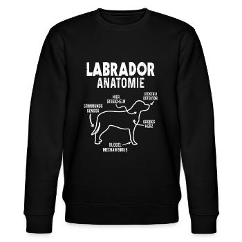 Labrador Anatomie Hundebesitzer Lustig Hunde - Stanley/Stella Unisex Bio-Sweatshirt CHANGER  - Schwarz - Vorne - Nik (191cm) & Marisol (170cm)