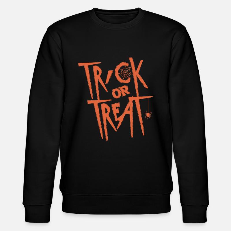 Halloween-Süßes oder Saures Orange - Stanley/Stella Unisex Bio-Sweatshirt CHANGER  - Schwarz