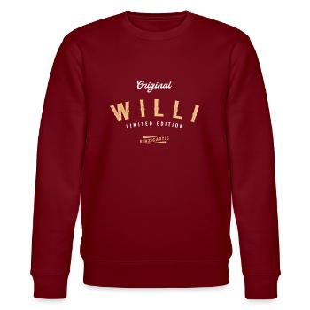 Willi Limited Edition - Stanley/Stella Unisex Bio-Sweatshirt CHANGER  - Burgunderrot - Vorne - Nik (191cm) & Marisol (170cm)