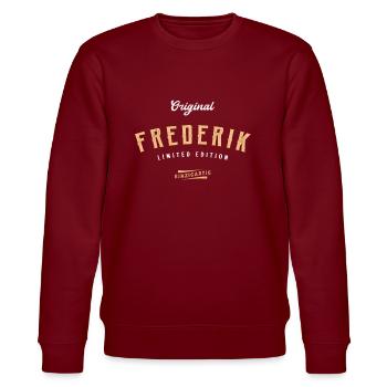 Frederik Limited Edition - Stanley/Stella Unisex Bio-Sweatshirt CHANGER  - Burgunderrot - Vorne - Nik (191cm) & Marisol (170cm)