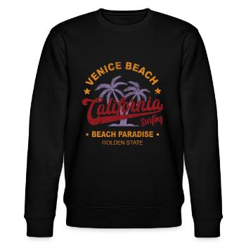 Surfen Kalifornien Venice Beach - Stanley/Stella Unisex Bio-Sweatshirt CHANGER  - Schwarz - Vorne - Nik (191cm) & Marisol (170cm)