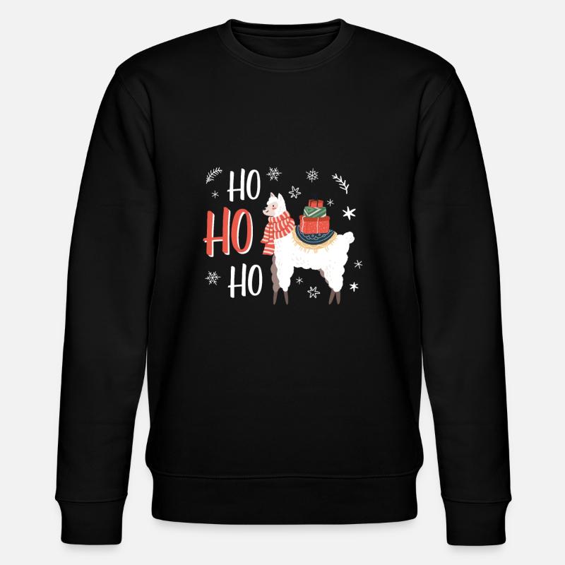 Cadeau drôle, Hohoho Lama Christmas - Sweat bio CHANGER Stanley/Stella Unisexe - noir