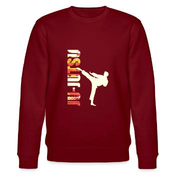 Ju-Jutsu, asiatische Kampfsportart - Stanley/Stella Unisex Bio-Sweatshirt CHANGER  - Burgunderrot - Vorne - Nik (191cm) & Marisol (170cm)