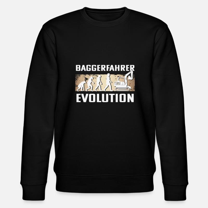 Baggerfahrer Evolution - Stanley/Stella Unisex Bio-Sweatshirt CHANGER  - Schwarz