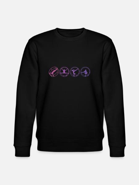 Färgstark Rhönrad med Rhönradturnerin - Ekologisk sweatshirt CHANGER unisex från Stanley/Stella - svart