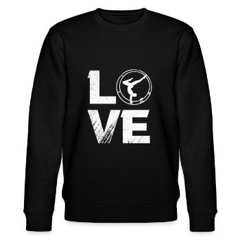 Ich liebe Rhönrad, Rhönradturnerin - Stanley/Stella Unisex Bio-Sweatshirt CHANGER  - Schwarz - Vorne - Nik (191cm) & Marisol (170cm)