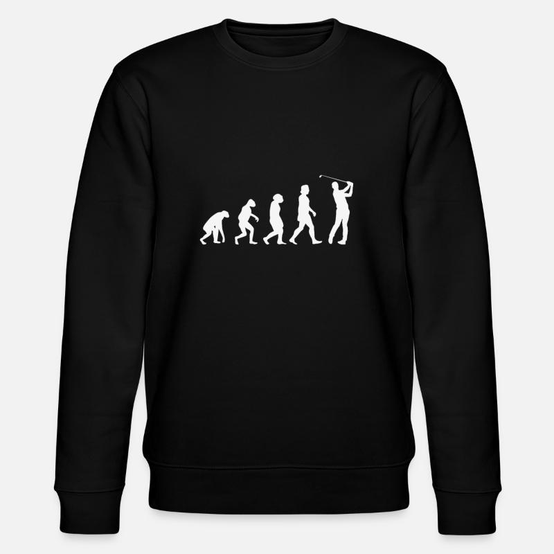 Golfer Evolution - Stanley/Stella Unisex Bio-Sweatshirt CHANGER  - Schwarz