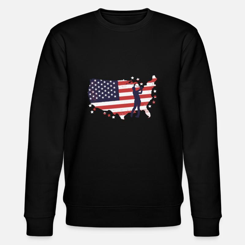 Drapeau américain golfeurs - Sweat bio CHANGER Stanley/Stella Unisexe - noir