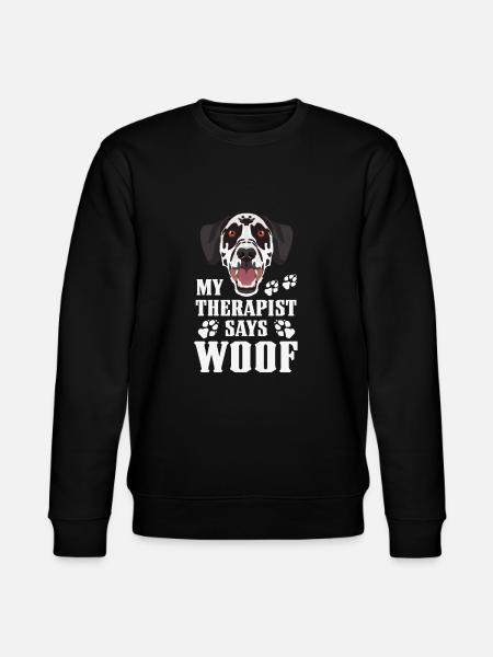 My therapist makes Wuff, Dalmatian - Stanley/Stella CHANGER Unisex Organic Sweatshirt - black
