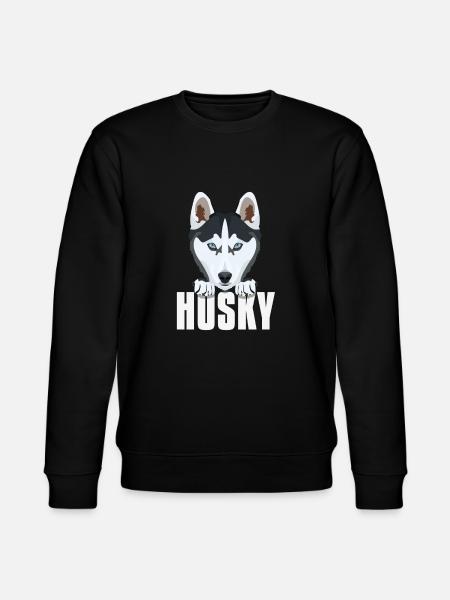 Lächelnder Husky - Stanley/Stella Unisex Bio-Sweatshirt CHANGER  - Schwarz