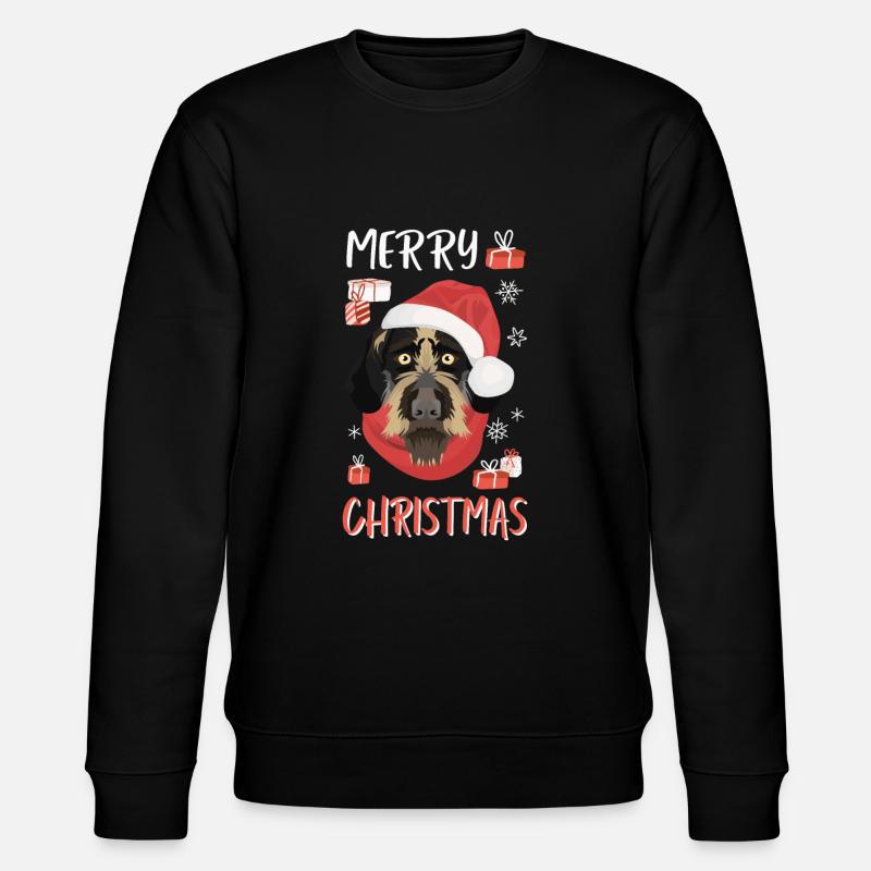 Deutsch Drahthaar Weihnachten - Stanley/Stella Unisex Bio-Sweatshirt CHANGER  - Schwarz