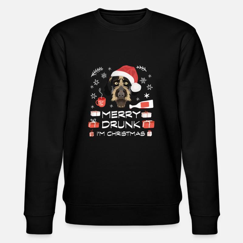 Deutsch Drahthaar Betrunken - Stanley/Stella Unisex Bio-Sweatshirt CHANGER  - Schwarz