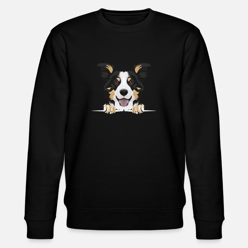 Border Collie souriant - Sweat bio CHANGER Stanley/Stella Unisexe - noir
