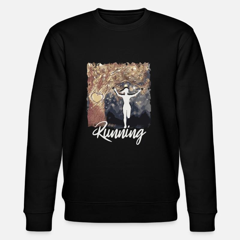 Marathon, Trailrunning Läuferin - Stanley/Stella Unisex Bio-Sweatshirt CHANGER  - Schwarz