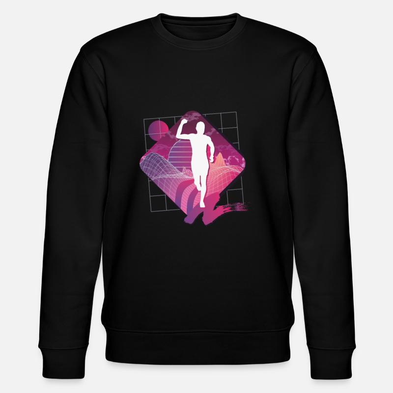 Vaporwave Synthwave Marathon, Trailrunning - Stanley/Stella Unisex Bio-Sweatshirt CHANGER - Schwarz