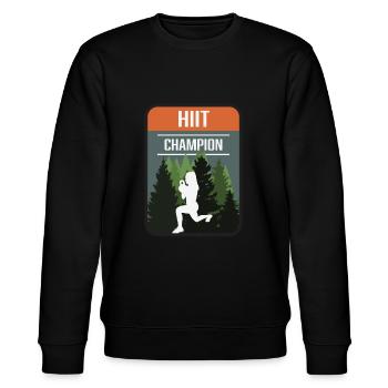 HIIT Champion - Stanley/Stella Unisex Bio-Sweatshirt CHANGER  - Schwarz - Vorne - Nik (191cm) & Marisol (170cm)