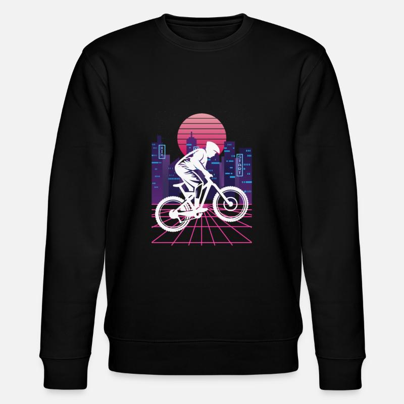 Vaporwave Synthwave Skyline Downhill - Stanley/Stella Unisex Bio-Sweatshirt CHANGER  - Schwarz