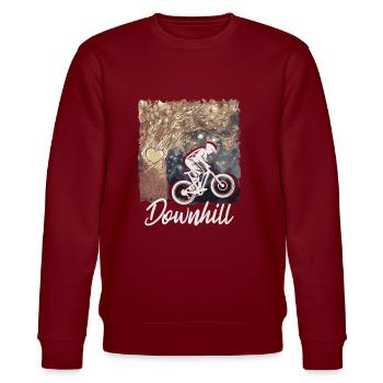 Downhill Mountain Bike - Stanley/Stella CHANGER Unisex Organic Sweatshirt - burgundy - Front - Nik (191cm) & Marisol (170cm)