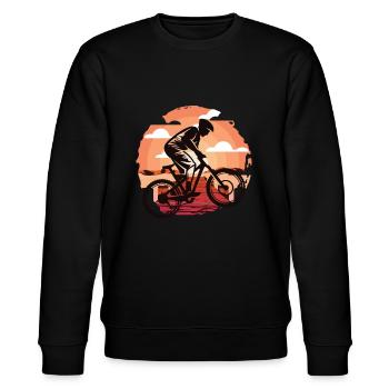 Downhill Mountain Bike - Stanley/Stella CHANGER Unisex Organic Sweatshirt - black - Front - Nik (191cm) & Marisol (170cm)