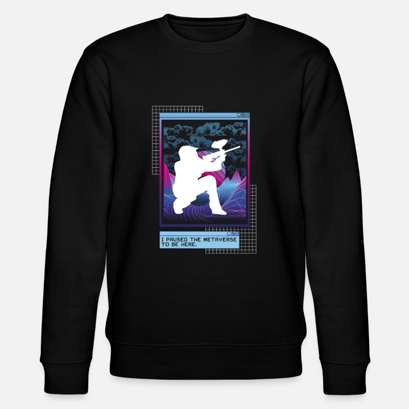 Vaporwave Metaverse Paintball - Stanley/Stella Unisex Bio-Sweatshirt CHANGER  - Schwarz