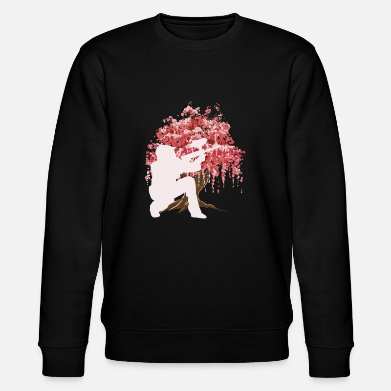 Japanische Kirschblüte Paintball - Stanley/Stella Unisex Bio-Sweatshirt CHANGER  - Schwarz