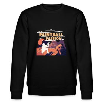 Paintball Passion - Stanley/Stella Unisex Bio-Sweatshirt CHANGER  - Schwarz - Vorne - Nik (191cm) & Marisol (170cm)